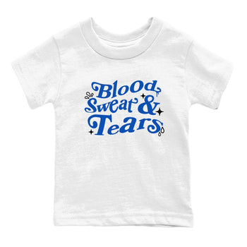 1s Game Royal shirts to match jordans Blood Sweat Tears sneaker match tees Air Jordan 1 Game Royal match shoes to clothes SNRT Sneaker Tees Youth Baby White 2 tee
