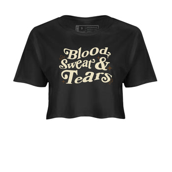 1s Mocha shirts to match jordans Blood Sweat Tears sneaker match tees Air Jordan 1 Mocha match shoes to clothes SNRT Sneaker Tees unisex cotton Black 2 crop tee