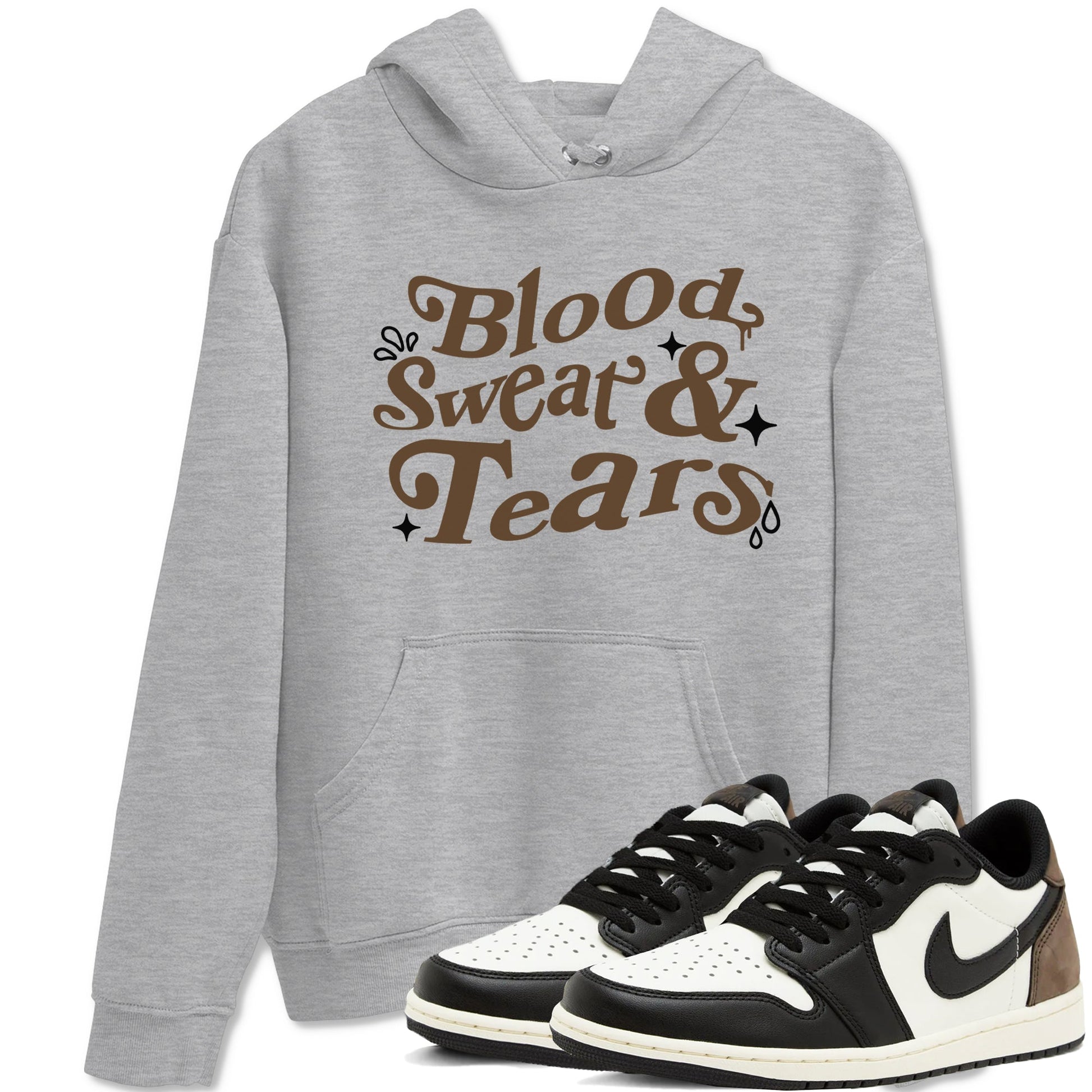 1s Mocha shirts to match jordans Blood Sweat Tears sneaker match tees Air Jordan 1 Mocha match shoes to clothes SNRT Sneaker Tees unisex cotton Heather Grey 1 shirts