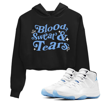 11s Legend Blue shirts to match jordans Blood Sweat Tears sneaker match tees Air Jordan 11 Legend Blue match shoes to clothes SNRT Sneaker Tees unisex cotton Black 1 crop tee