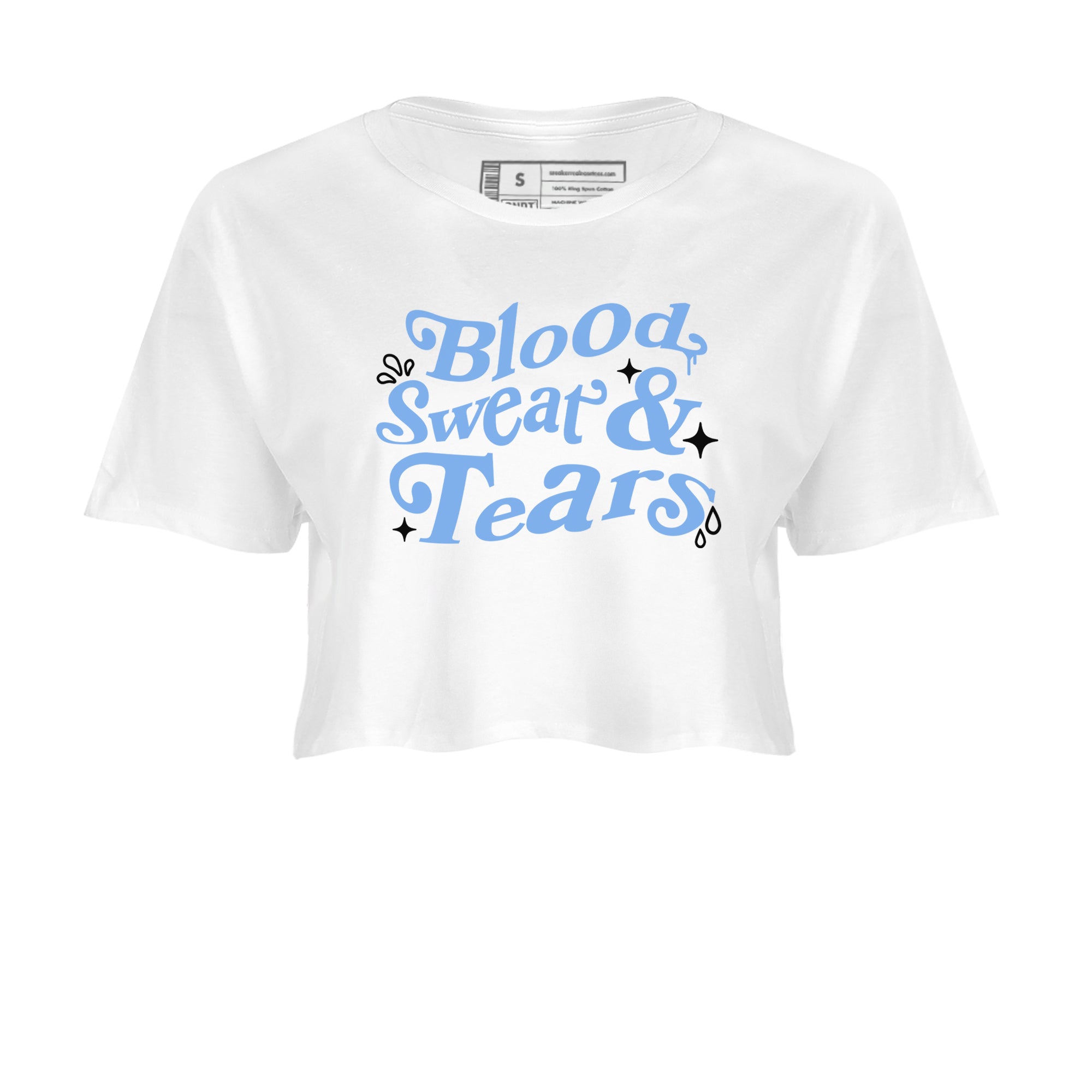 11s Legend Blue shirts to match jordans Blood Sweat Tears sneaker match tees Air Jordan 11 Legend Blue match shoes to clothes SNRT Sneaker Tees unisex cotton White 2 crop tee