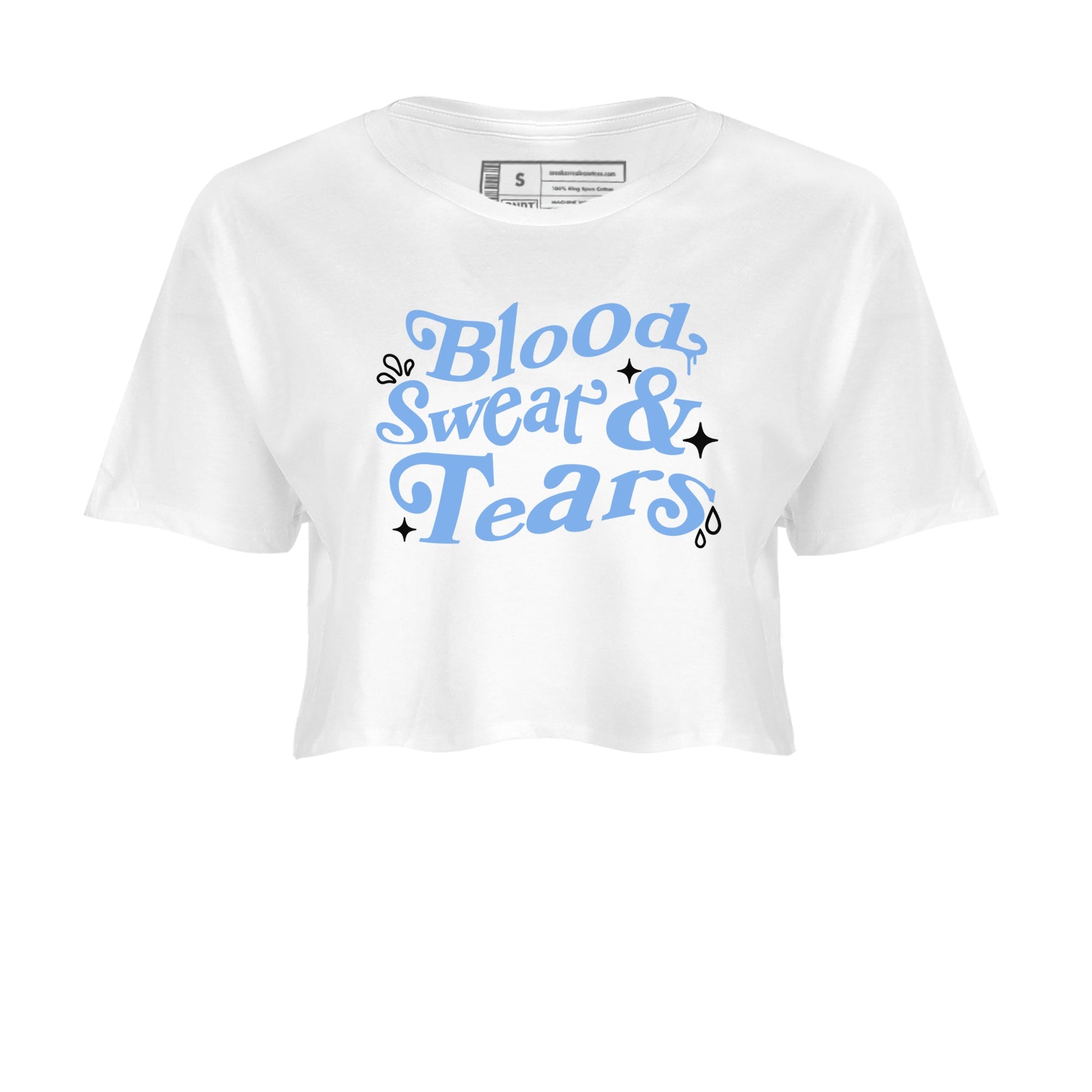 11s Legend Blue shirts to match jordans Blood Sweat Tears sneaker match tees Air Jordan 11 Legend Blue match shoes to clothes SNRT Sneaker Tees unisex cotton White 2 crop tee