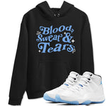 11s Legend Blue shirts to match jordans Blood Sweat Tears sneaker match tees Air Jordan 11 Legend Blue match shoes to clothes SNRT Sneaker Tees unisex cotton Black 1 shirts