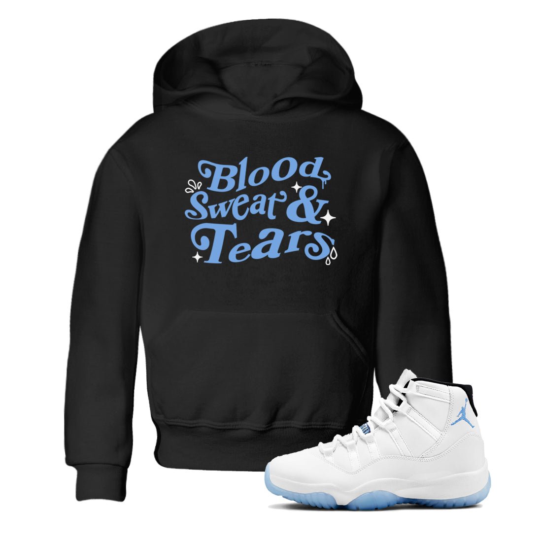 11s Legend Blue shirts to match jordans Blood Sweat Tears sneaker match tees Air Jordan 11 Legend Blue match shoes to clothes SNRT Sneaker Tees Youth Baby Black 1 tee