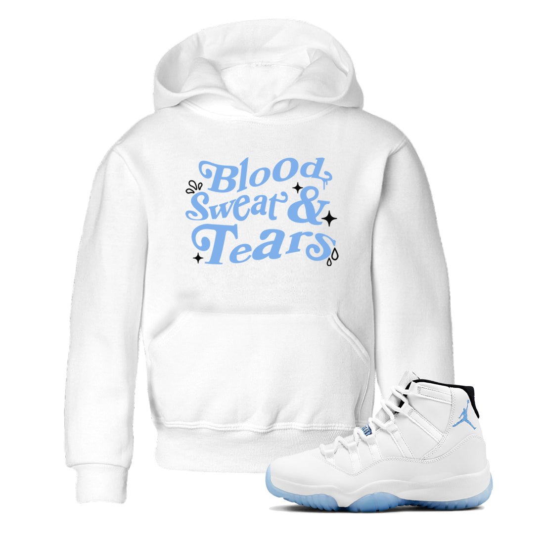 11s Legend Blue shirts to match jordans Blood Sweat Tears sneaker match tees Air Jordan 11 Legend Blue match shoes to clothes SNRT Sneaker Tees Youth Baby White 1 tee