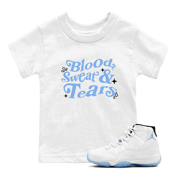 11s Legend Blue shirts to match jordans Blood Sweat Tears sneaker match tees Air Jordan 11 Legend Blue match shoes to clothes SNRT Sneaker Tees Youth Baby White 1 tee