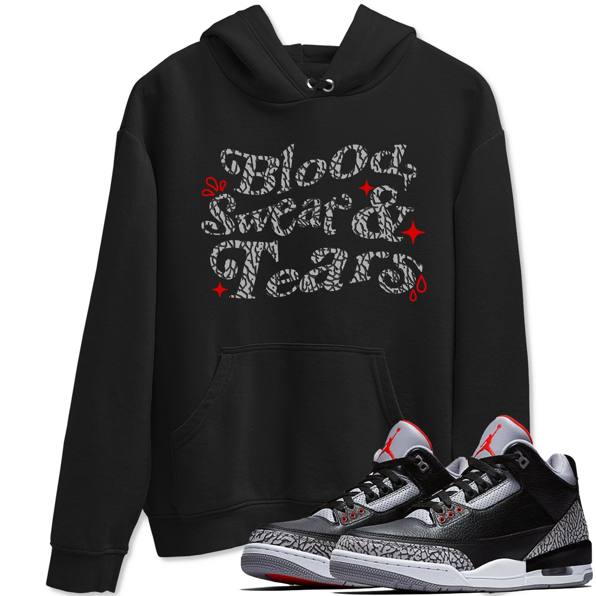 3s Black Cement shirts to match jordans Blood Sweat Tears sneaker match tees Air Jordan 3 Black Cement match shoes to clothes SNRT Sneaker Tees unisex cotton Black 1 shirts