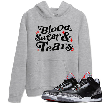 3s Black Cement shirts to match jordans Blood Sweat Tears sneaker match tees Air Jordan 3 Black Cement match shoes to clothes SNRT Sneaker Tees unisex cotton Heather Grey 1 shirts