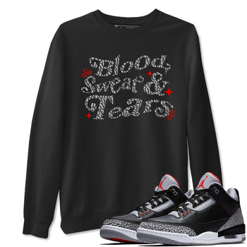 3s Black Cement shirts to match jordans Blood Sweat Tears sneaker match tees Air Jordan 3 Black Cement match shoes to clothes SNRT Sneaker Tees unisex cotton Black 1 shirts