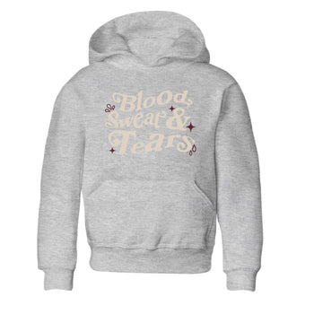 4s A Ma Maniere x Fossil Stone shirts to match jordans Blood Sweat Tears sneaker match tees Air Jordan 4 A Ma Maniere x Fossil Stone match shoes to clothes SNRT Sneaker Tees Youth Baby Heather Grey 2 tee
