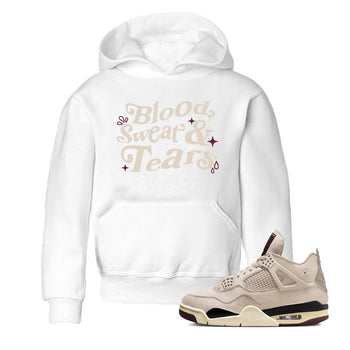 4s A Ma Maniere x Fossil Stone shirts to match jordans Blood Sweat Tears sneaker match tees Air Jordan 4 A Ma Maniere x Fossil Stone match shoes to clothes SNRT Sneaker Tees Youth Baby White 1 tee