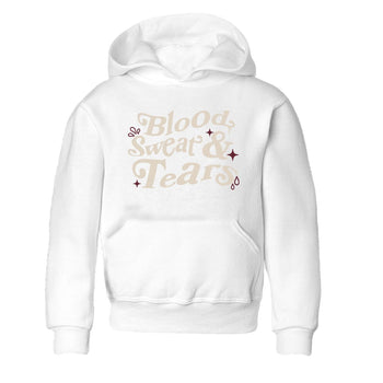 4s A Ma Maniere x Fossil Stone shirts to match jordans Blood Sweat Tears sneaker match tees Air Jordan 4 A Ma Maniere x Fossil Stone match shoes to clothes SNRT Sneaker Tees Youth Baby White 2 tee
