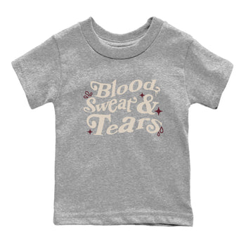 4s A Ma Maniere x Fossil Stone shirts to match jordans Blood Sweat Tears sneaker match tees Air Jordan 4 A Ma Maniere x Fossil Stone match shoes to clothes SNRT Sneaker Tees Youth Baby Heather Grey 2 tee