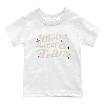 4s A Ma Maniere x Fossil Stone shirts to match jordans Blood Sweat Tears sneaker match tees Air Jordan 4 A Ma Maniere x Fossil Stone match shoes to clothes SNRT Sneaker Tees Youth Baby White 2 tee