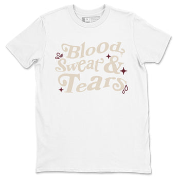 4s A Ma Maniere x Fossil Stone shirts to match jordans Blood Sweat Tears sneaker match tees Air Jordan 4 A Ma Maniere x Fossil Stone match shoes to clothes SNRT Sneaker Tees unisex cotton White 2 shirts