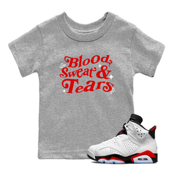 6s Fire Red shirts to match jordans Blood Sweat Tears best t shirts to wear with jordans Air Jordan 6 Fire Red match shoes to clothes SNRT Sneaker Tees Youth Baby Heather Grey 1 tee