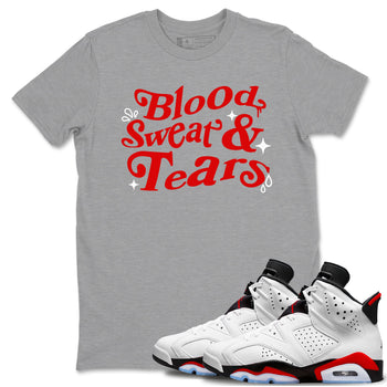 6s Fire Red shirts to match jordans Blood Sweat Tears best t shirts to wear with jordans Air Jordan 6 Fire Red match shoes to clothes SNRT Sneaker Tees unisex cotton Heather Grey 1 shirts
