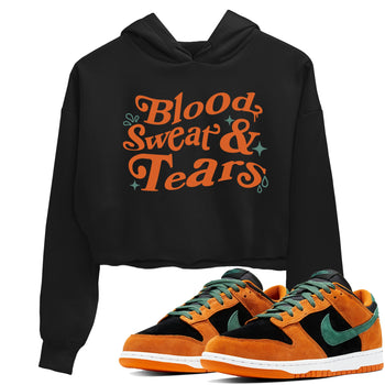 Dunk Low Ceramic shirts to match jordans Blood Sweat Tears sneaker match tees Dunk Ceramic match shoes to clothes SNRT Sneaker Tees unisex cotton Black 1 crop tee
