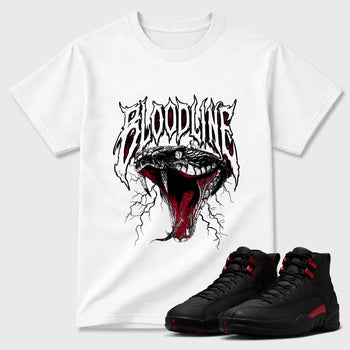 Sneakerfit Streetwear outfit, Sneaker Tees To Match Air Jordan 12 Bloodline – Bloodline Graphic Tee White 1