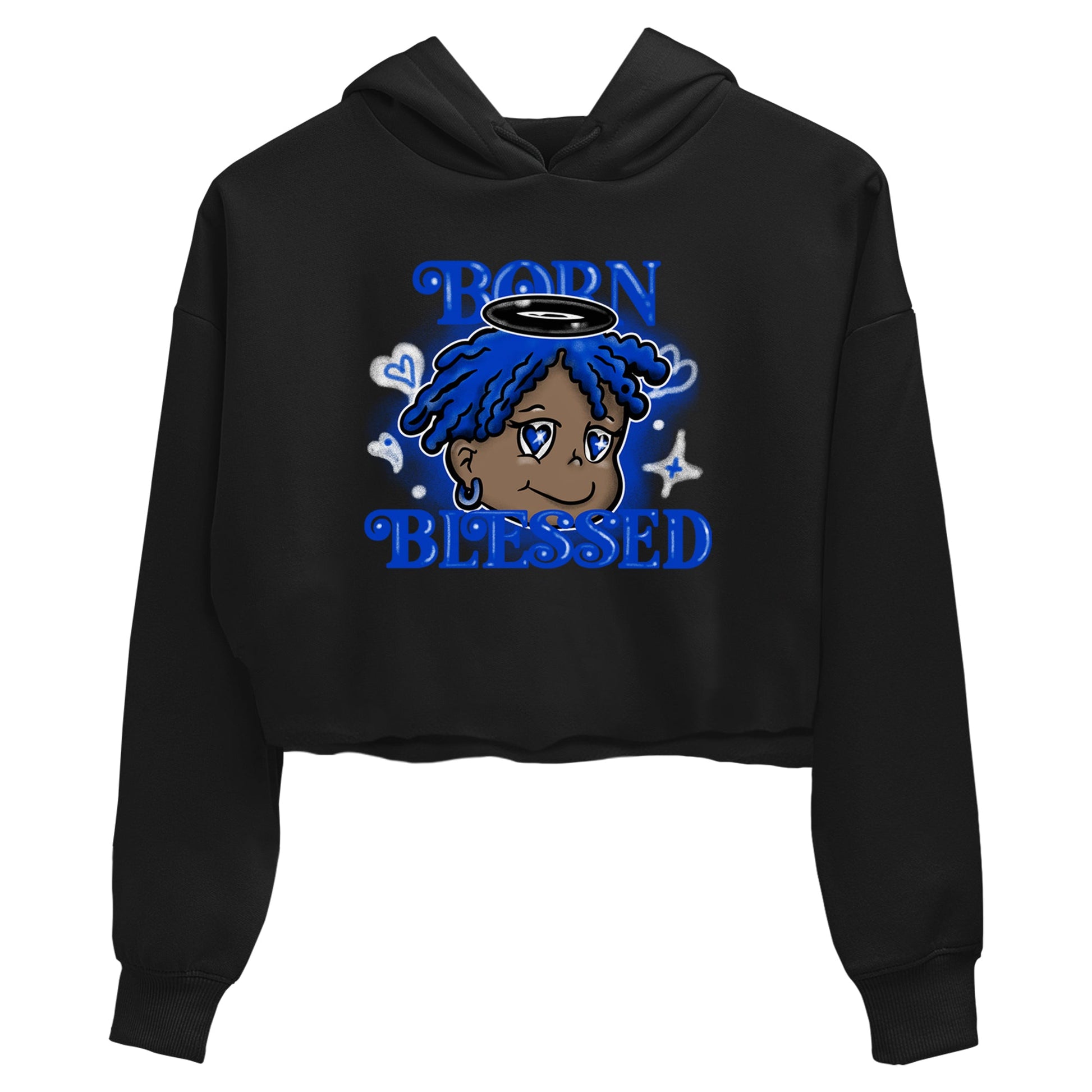 Air Foamposite One Royal shirts to match jordans Born Blessed sneaker match tees Foams One Royal match shoes to clothes SNRT Sneaker Tees unisex cotton Black 2 crop tee