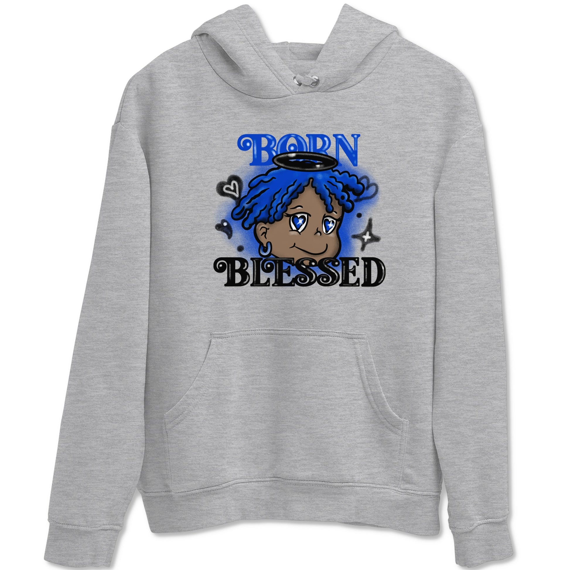 Air Foamposite One Royal shirts to match jordans Born Blessed sneaker match tees Foams One Royal match shoes to clothes SNRT Sneaker Tees unisex cotton Heather Grey 2 shirts