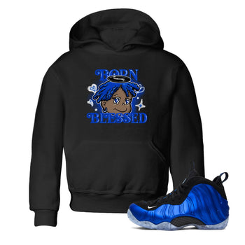 Air Foamposite One Royal shirts to match jordans Born Blessed sneaker match tees Foams One Royal match shoes to clothes SNRT Sneaker Tees Youth Baby Black 1 tee