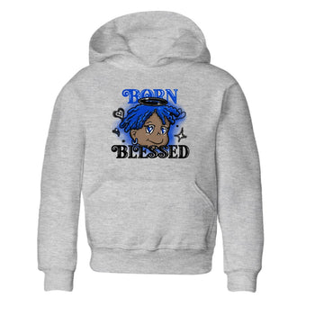 Air Foamposite One Royal shirts to match jordans Born Blessed sneaker match tees Foams One Royal match shoes to clothes SNRT Sneaker Tees Youth Baby Heather Grey 2 tee
