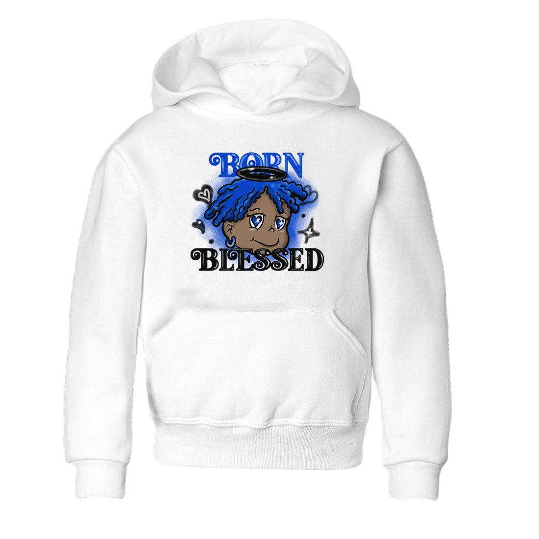 Air Foamposite One Royal shirts to match jordans Born Blessed sneaker match tees Foams One Royal match shoes to clothes SNRT Sneaker Tees Youth Baby White 2 tee