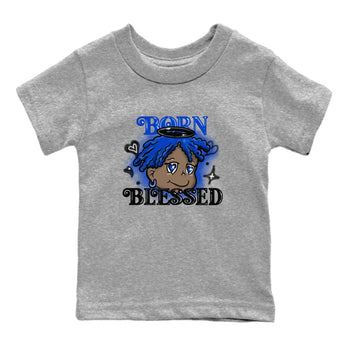 Air Foamposite One Royal shirts to match jordans Born Blessed sneaker match tees Foams One Royal match shoes to clothes SNRT Sneaker Tees Youth Baby Heather Grey 2 tee