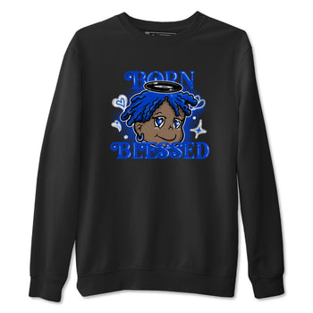 Air Foamposite One Royal shirts to match jordans Born Blessed sneaker match tees Foams One Royal match shoes to clothes SNRT Sneaker Tees unisex cotton Black 2 shirts