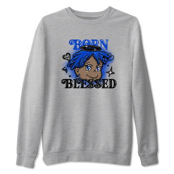 Air Foamposite One Royal shirts to match jordans Born Blessed sneaker match tees Foams One Royal match shoes to clothes SNRT Sneaker Tees unisex cotton Heather Grey 2 shirts