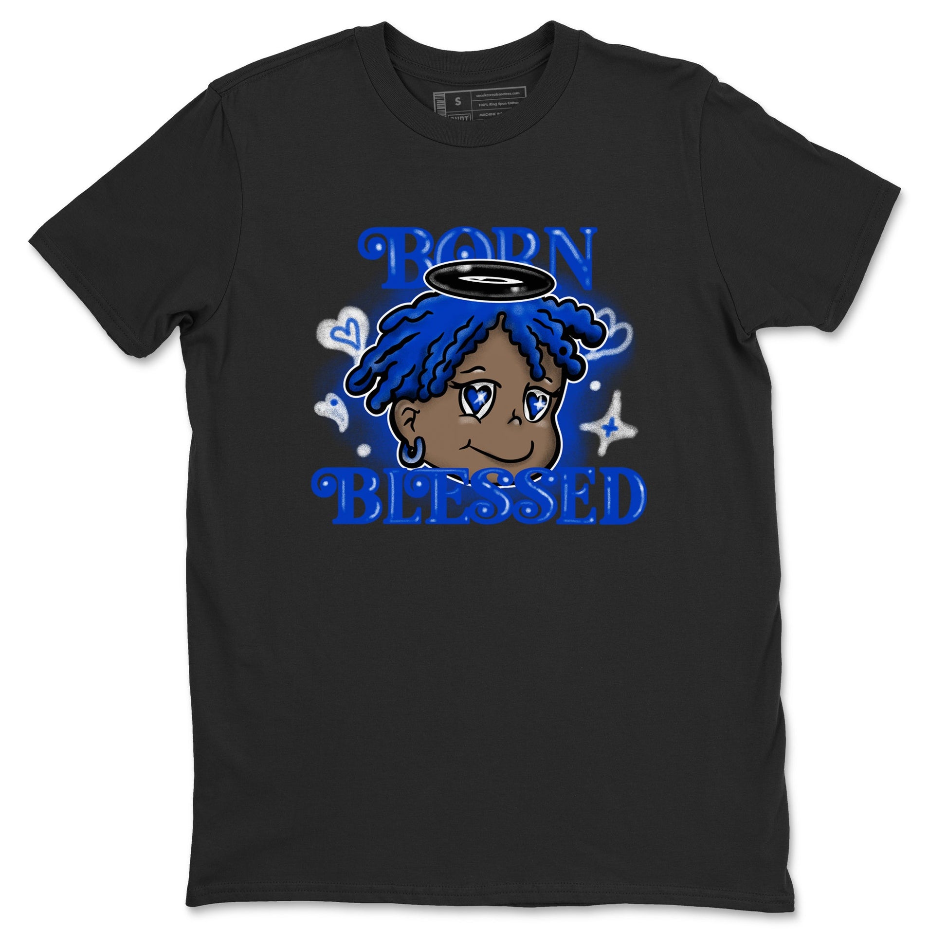 Air Foamposite One Royal shirts to match jordans Born Blessed sneaker match tees Foams One Royal match shoes to clothes SNRT Sneaker Tees unisex cotton Black 2 shirts