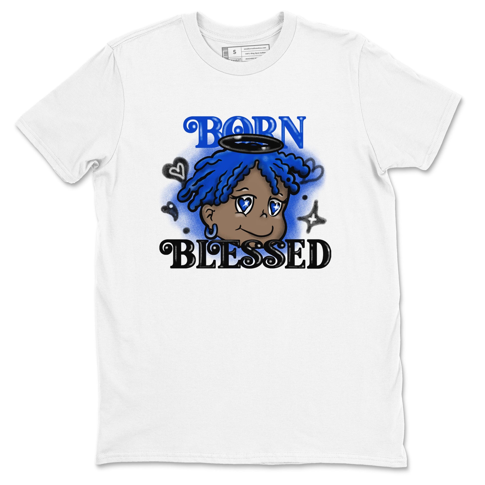 Air Foamposite One Royal shirts to match jordans Born Blessed sneaker match tees Foams One Royal match shoes to clothes SNRT Sneaker Tees unisex cotton White 2 shirts