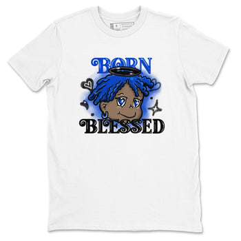 Air Foamposite One Royal shirts to match jordans Born Blessed sneaker match tees Foams One Royal match shoes to clothes SNRT Sneaker Tees unisex cotton White 2 shirts