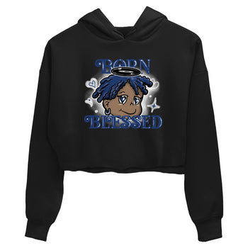 1s Midnight Navy shirts to match jordans Born Blessed sneaker match tees Air Jordan 1 Midnight Navy match shoes to clothes SNRT Sneaker Tees unisex cotton Black 2 crop tee