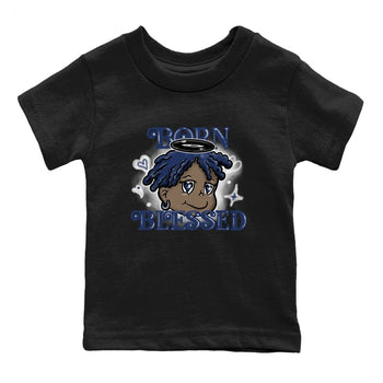 1s Midnight Navy shirts to match jordans Born Blessed sneaker match tees Air Jordan 1 Midnight Navy match shoes to clothes SNRT Sneaker Tees Youth Baby Black 2 tee