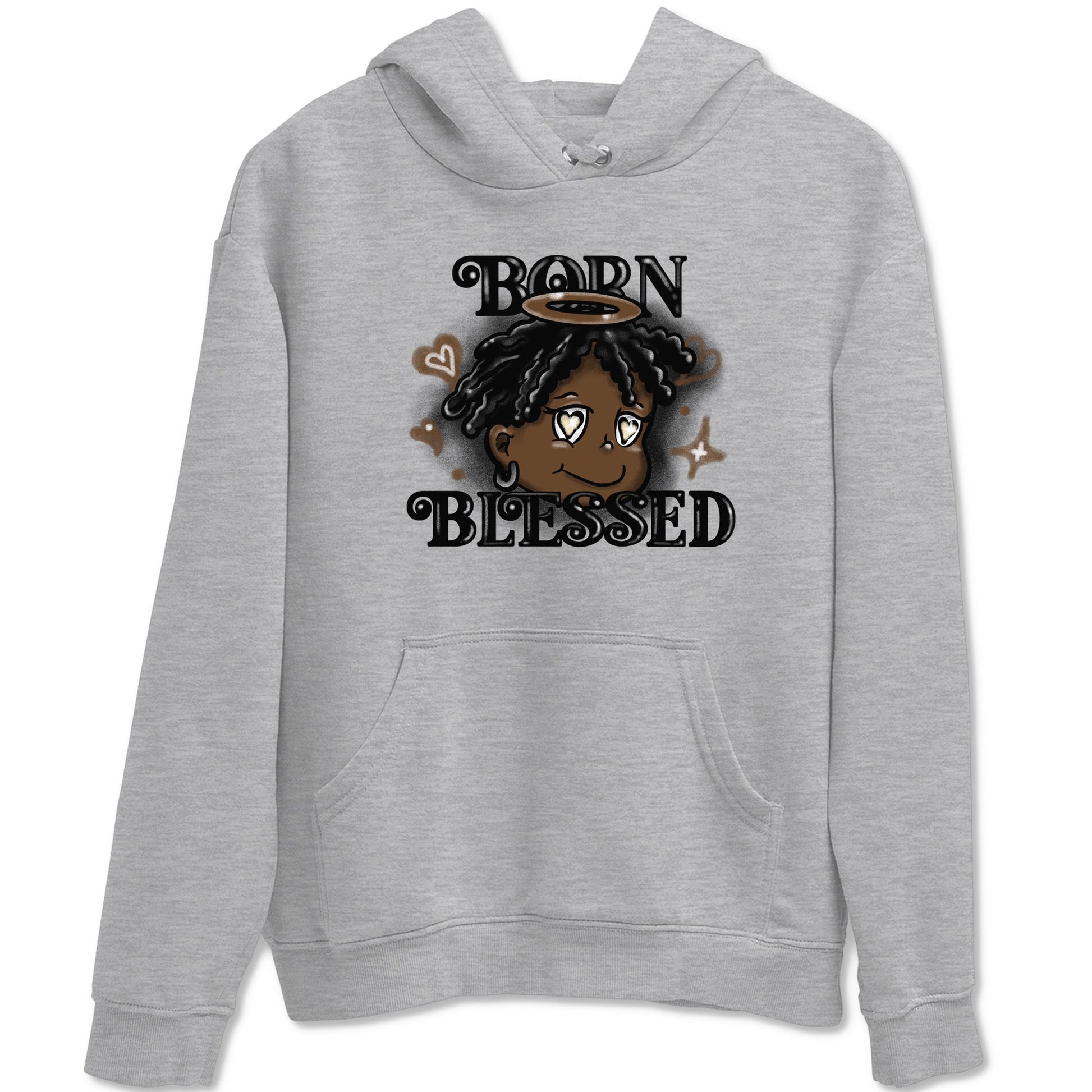 1s Mocha shirts to match jordans Born Blessed sneaker match tees Air Jordan 1 Mocha match shoes to clothes SNRT Sneaker Tees unisex cotton Heather Grey 2 shirts