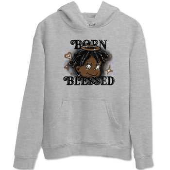 1s Mocha shirts to match jordans Born Blessed sneaker match tees Air Jordan 1 Mocha match shoes to clothes SNRT Sneaker Tees unisex cotton Heather Grey 2 shirts