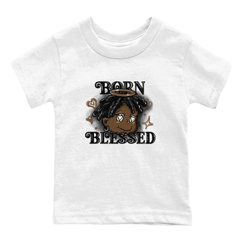 1s Mocha shirts to match jordans Born Blessed sneaker match tees Air Jordan 1 Mocha match shoes to clothes SNRT Sneaker Tees Youth Baby White 2 tee