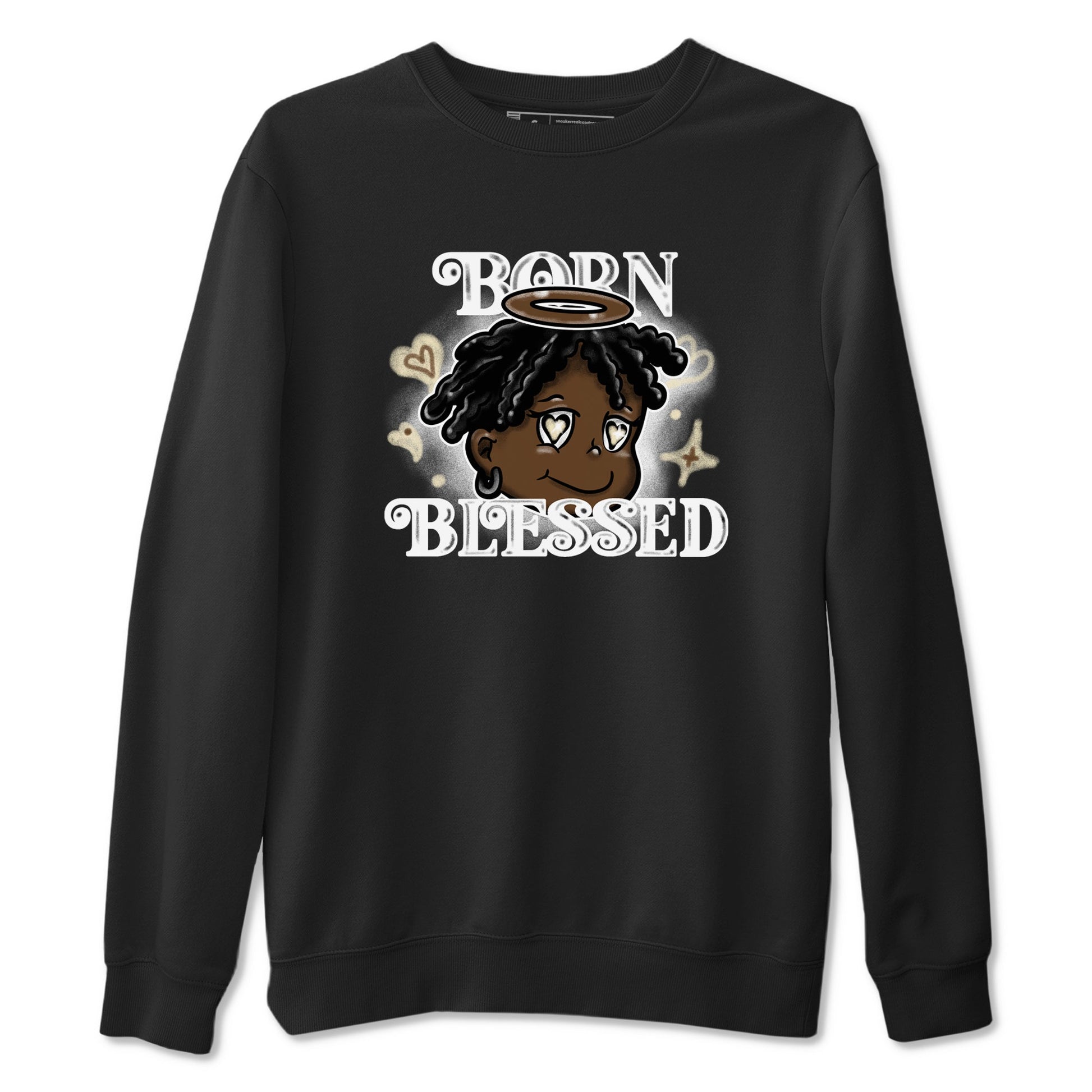1s Mocha shirts to match jordans Born Blessed sneaker match tees Air Jordan 1 Mocha match shoes to clothes SNRT Sneaker Tees unisex cotton Black 2 shirts