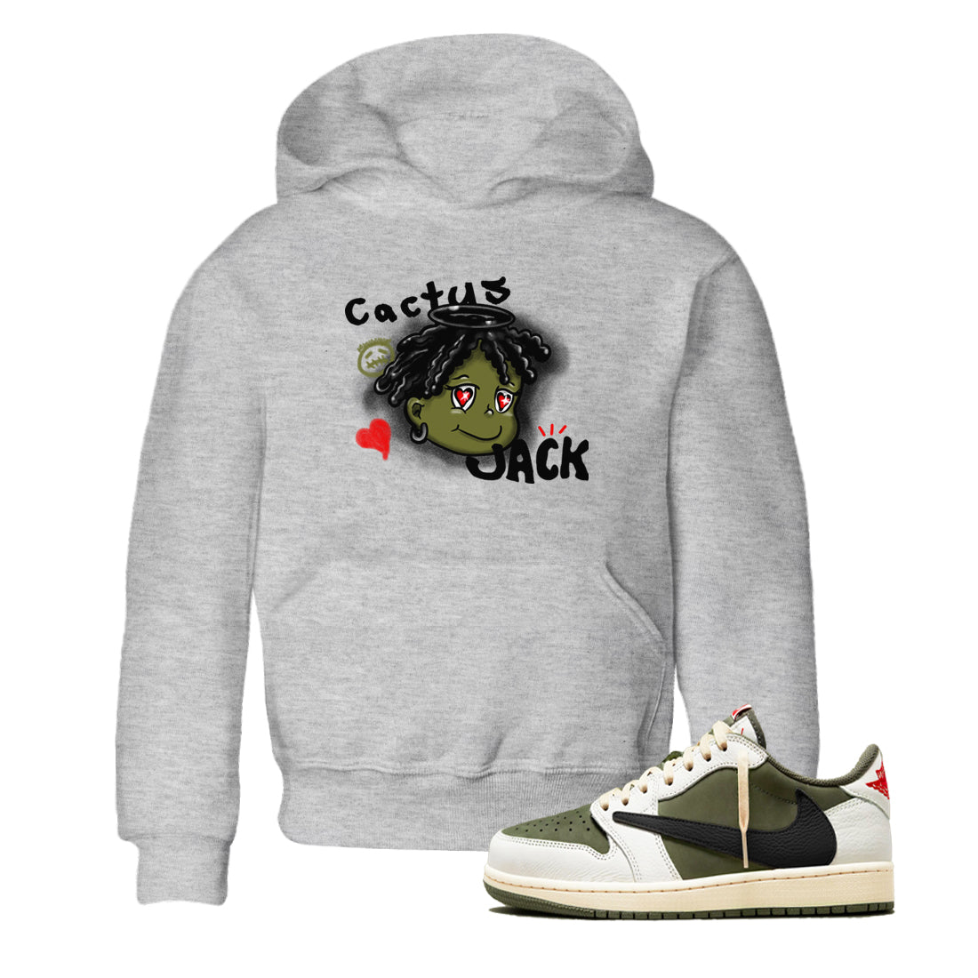 Jordan 1 Olive t shirts to match sneakers Born Blessed sneaker match tees Air Jordan 1 Low x Travis Scott Reverse Olive tee SNRT Sneaker Tees Youth Baby Heather Grey 1 tee
