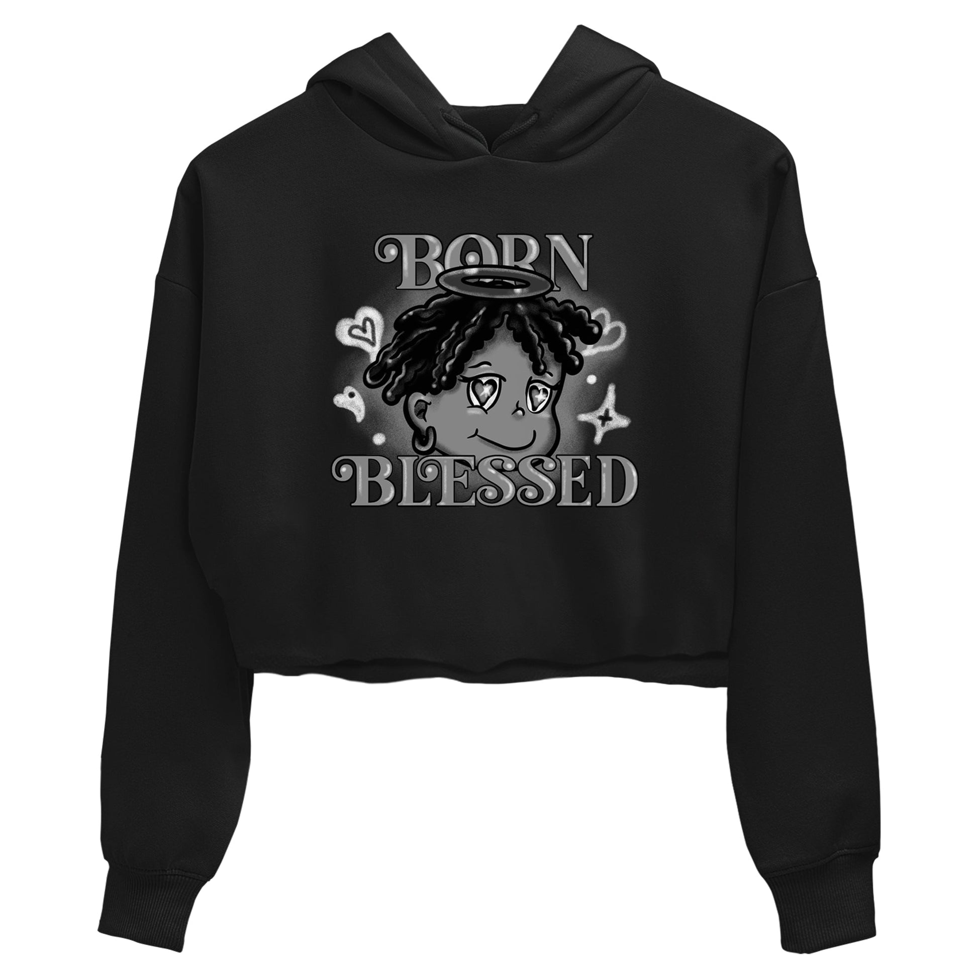 12s Black Wolf Grey shirts to match jordans Born Blessed sneaker match tees Air Jordan 12 Black Wolf Grey match shoes to clothes SNRT Sneaker Tees unisex cotton Black 2 crop tee