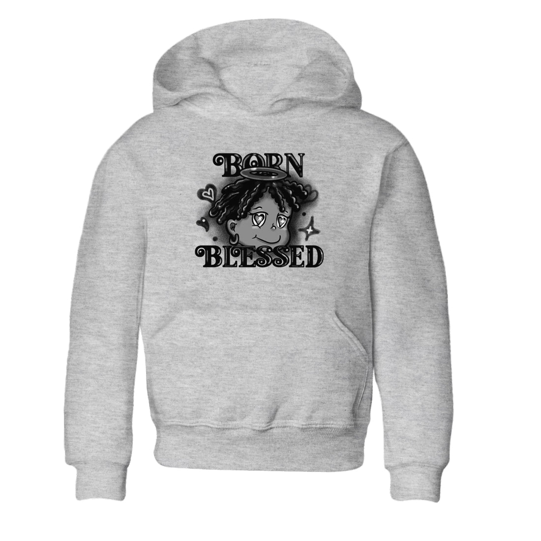 12s Black Wolf Grey shirts to match jordans Born Blessed sneaker match tees Air Jordan 12 Black Wolf Grey match shoes to clothes SNRT Sneaker Tees Youth Baby Heather Grey 2 tee