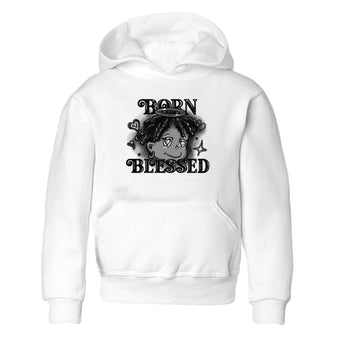 12s Black Wolf Grey shirts to match jordans Born Blessed sneaker match tees Air Jordan 12 Black Wolf Grey match shoes to clothes SNRT Sneaker Tees Youth Baby White 2 tee