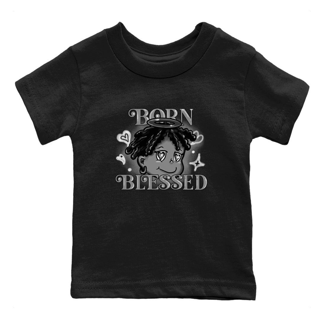 12s Black Wolf Grey shirts to match jordans Born Blessed sneaker match tees Air Jordan 12 Black Wolf Grey match shoes to clothes SNRT Sneaker Tees Youth Baby Black 2 tee