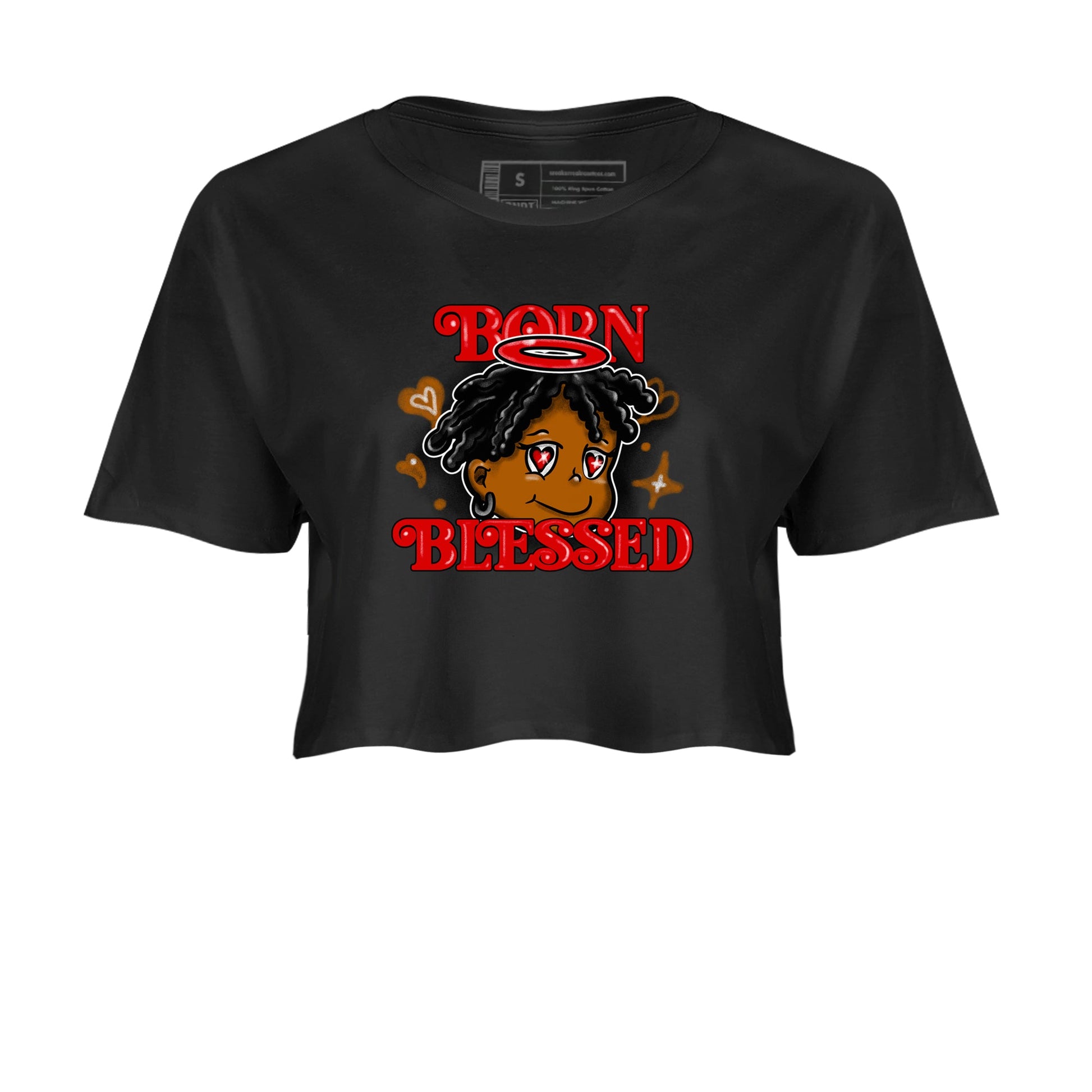 5s Archaeo Brown shirts to match jordans Born Blessed sneaker match tees Air Jordan 5 Archaeo Brown match shoes to clothes SNRT Sneaker Tees unisex cotton Black 2 crop tee
