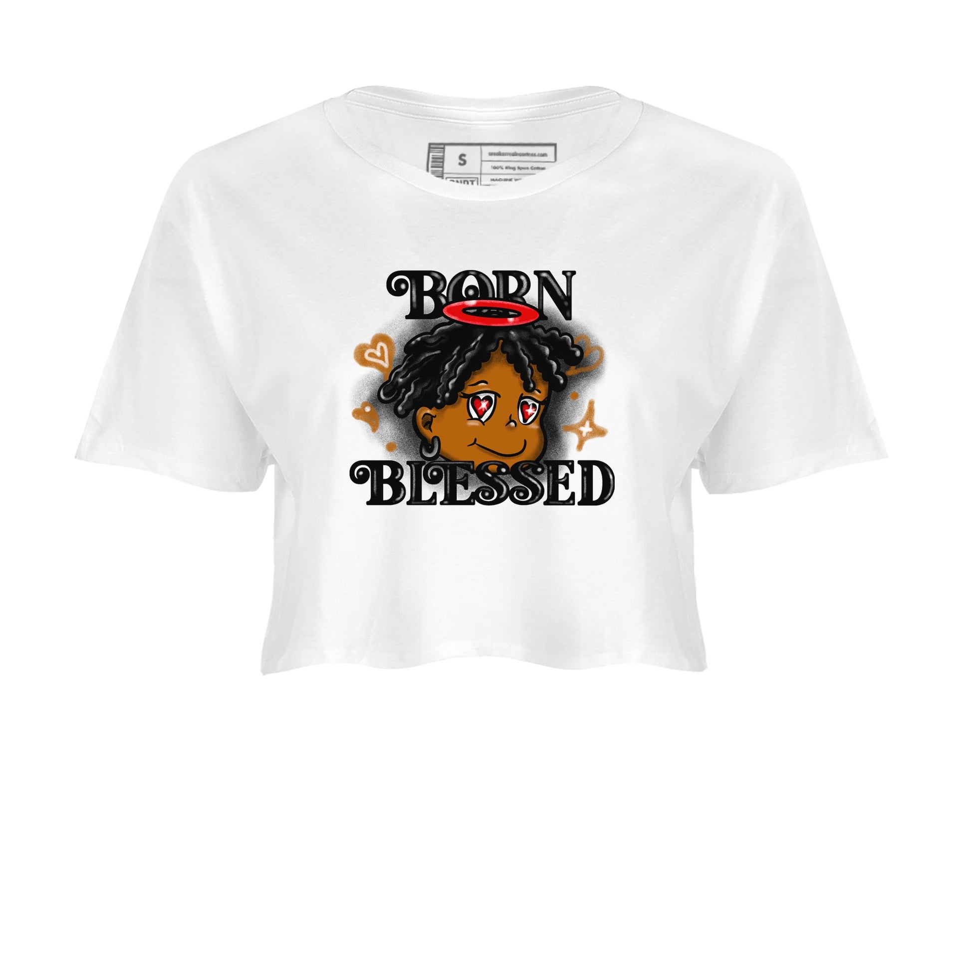 5s Archaeo Brown shirts to match jordans Born Blessed sneaker match tees Air Jordan 5 Archaeo Brown match shoes to clothes SNRT Sneaker Tees unisex cotton White 2 crop tee