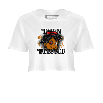 5s Archaeo Brown shirts to match jordans Born Blessed sneaker match tees Air Jordan 5 Archaeo Brown match shoes to clothes SNRT Sneaker Tees unisex cotton White 2 crop tee