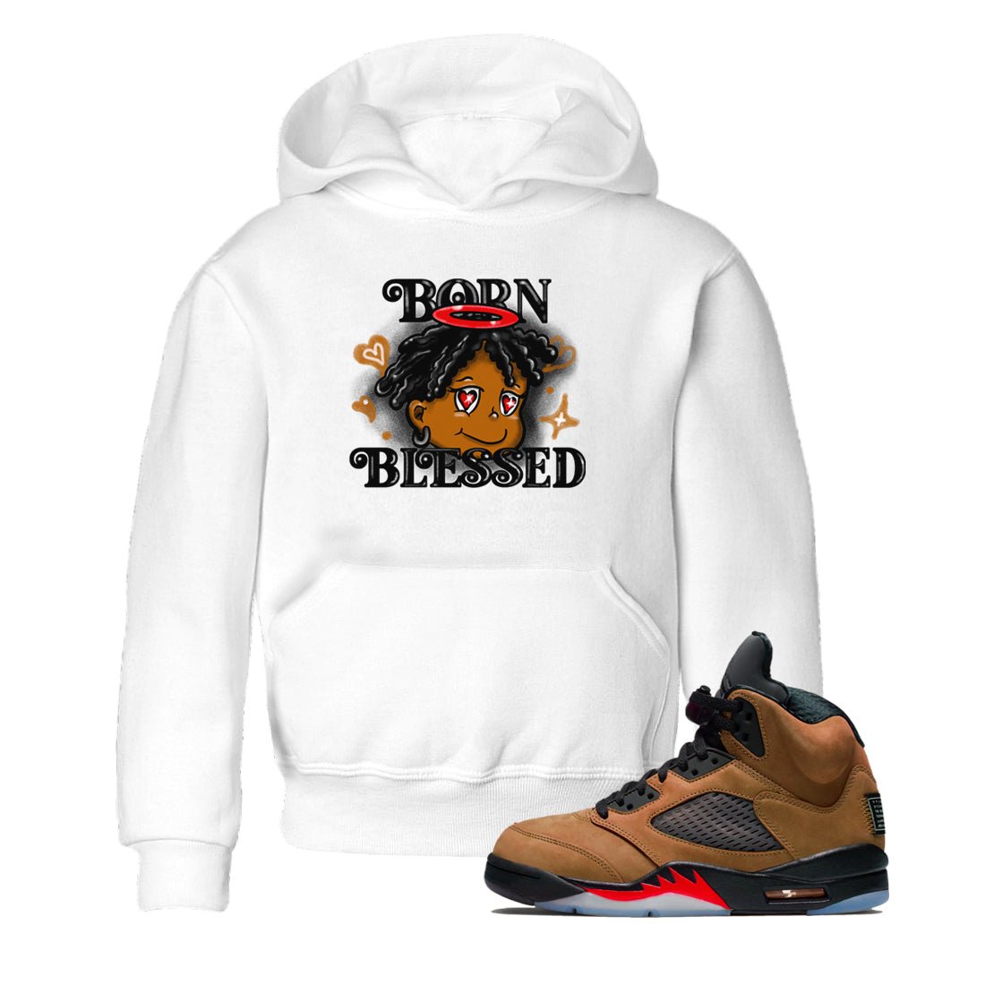 5s Archaeo Brown shirts to match jordans Born Blessed sneaker match tees Air Jordan 5 Archaeo Brown match shoes to clothes SNRT Sneaker Tees Youth Baby White 1 tee