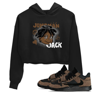 Jordan Jumpman Jack Travis Scott Dark Mocha shirts to match jordans Born Blessed sneaker match tees Jordan Jumpman Jack Travis Scott Dark Mocha match shoes to clothes SNRT Sneaker Tees unisex cotton Black 1 crop tee